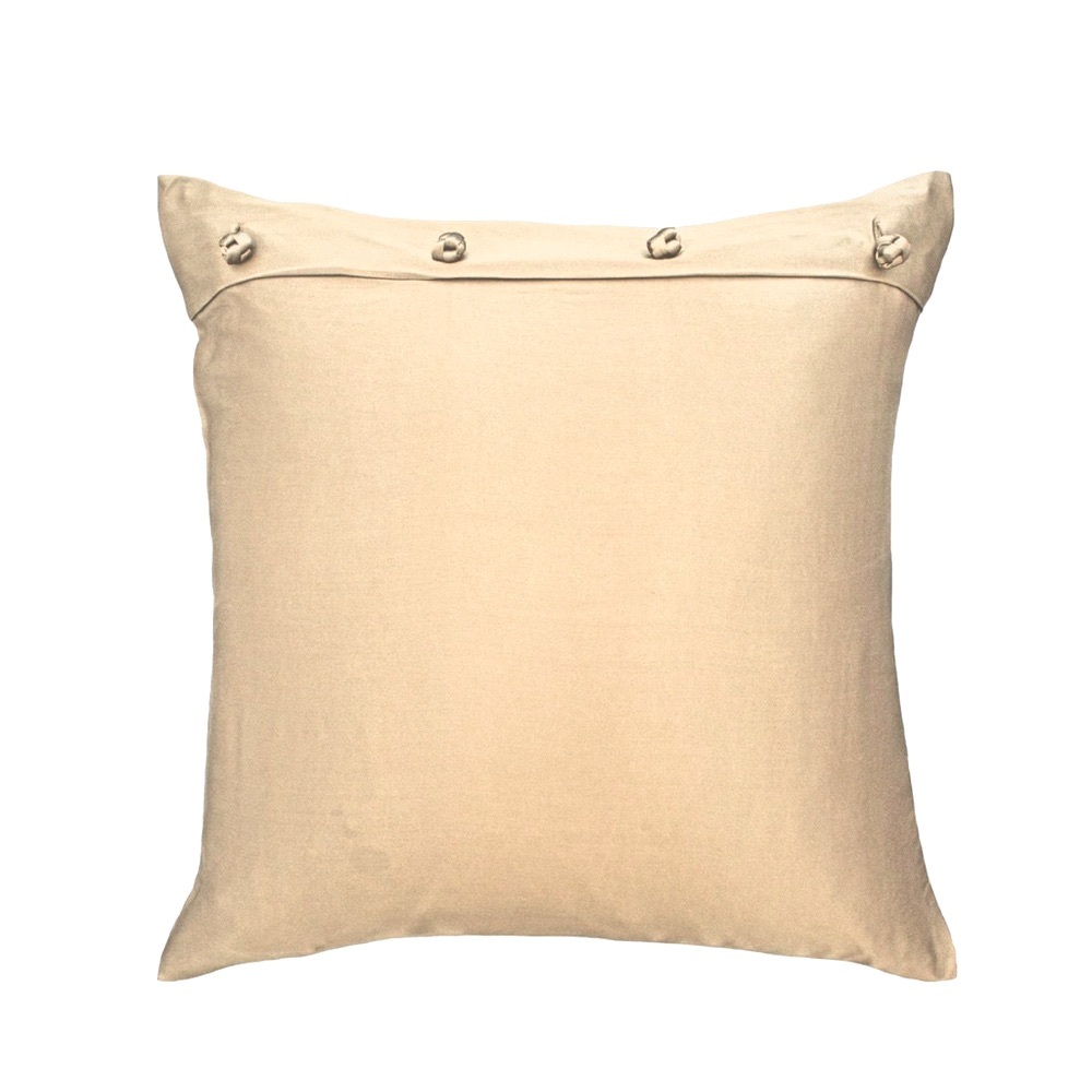 ANN GISH 100% silk charmeuse Euro sham 26x26 French knot sand gold luxury cover